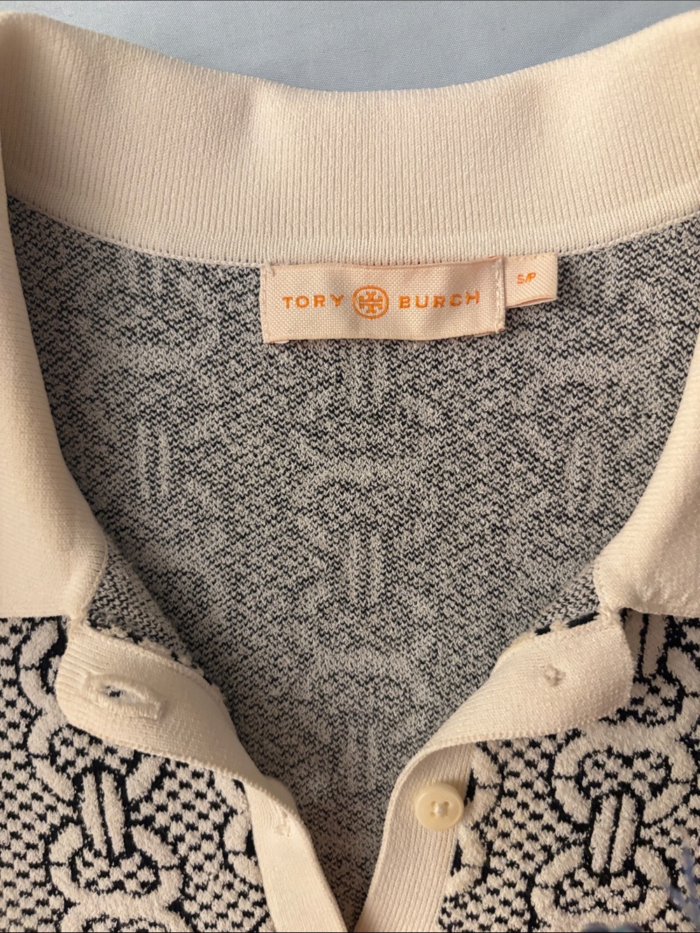 Tory Burch Cream and Black Knit Polo Maxi Dress - Picture 3 of 7